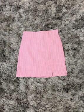NWT Topshop Pink Gingham Mini Skirt